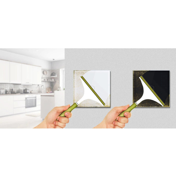 Interruttore touch, singolo, vetro, bianco con pulsante quadrato Maclean Energy MCE701W, dimensioni 86x86mm, con illuminazione pulsanti