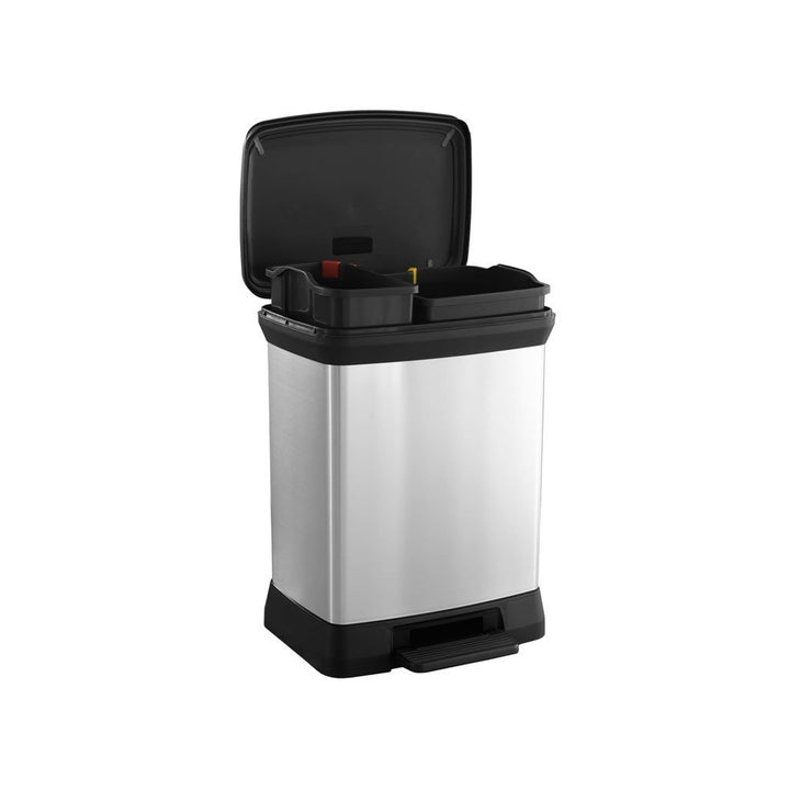 Cesto con pedale per segregazione Curver Deco Bin metallizzato 10 + 18L