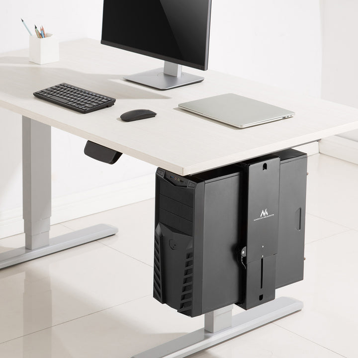 Maclean MC-885 B supporto per computer nero regolabile max. 10kg.