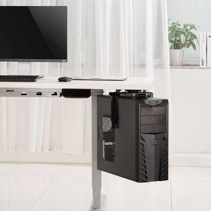 Maclean MC-885 B supporto per computer nero regolabile max. 10kg.