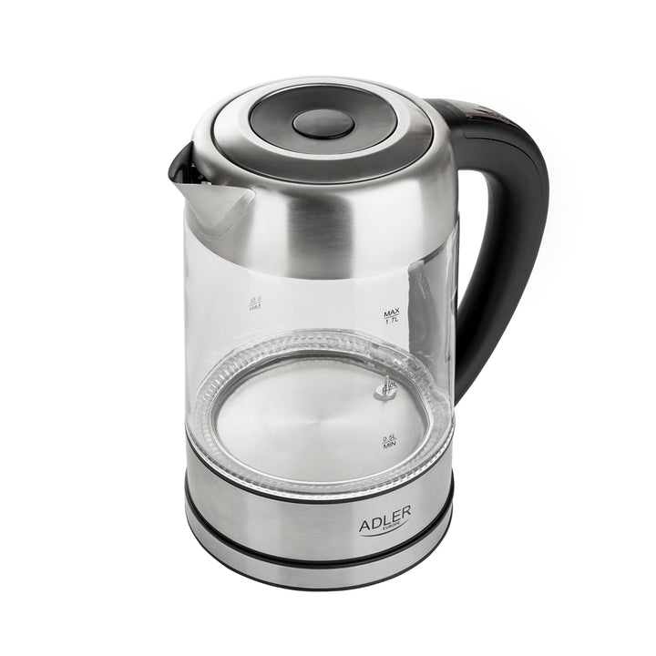 Bollitore in vetro retroilluminato 1.7L con controllo della temperatura Adler AD 1247 NUOVO