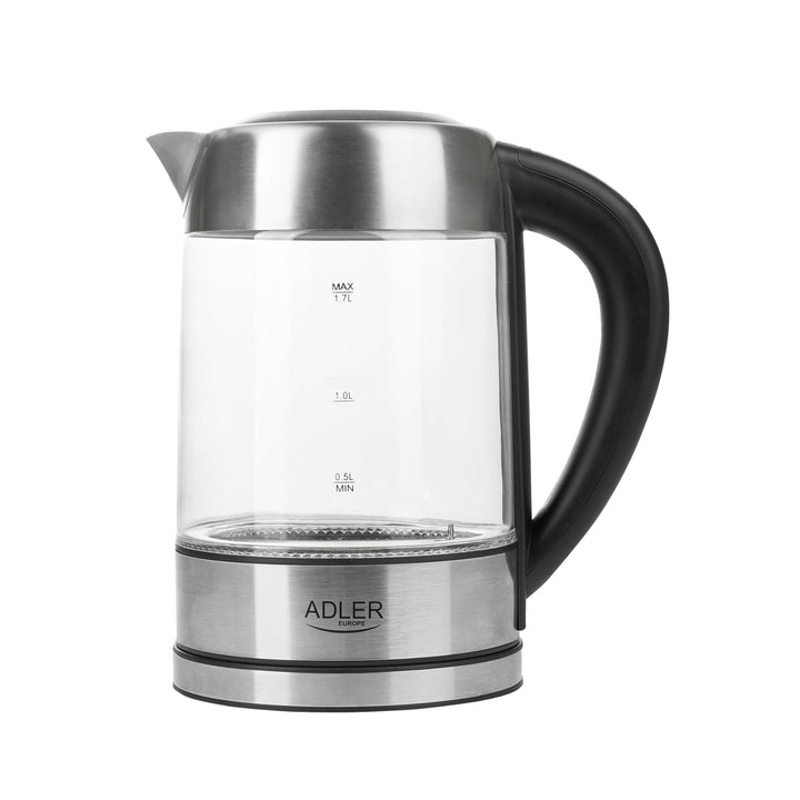Bollitore in vetro retroilluminato 1.7L con controllo della temperatura Adler AD 1247 NUOVO