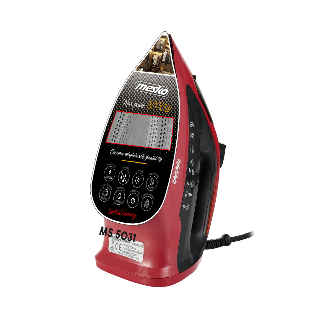 Ferro multifunzione a vapore Mesko MS 5031 con potenza 3000W