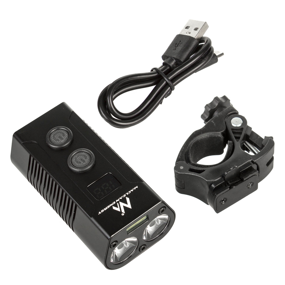 Torcia per bicicletta XML + COB LED 750 lumen LED Maclean Energy + set powerbank MCE308 forte