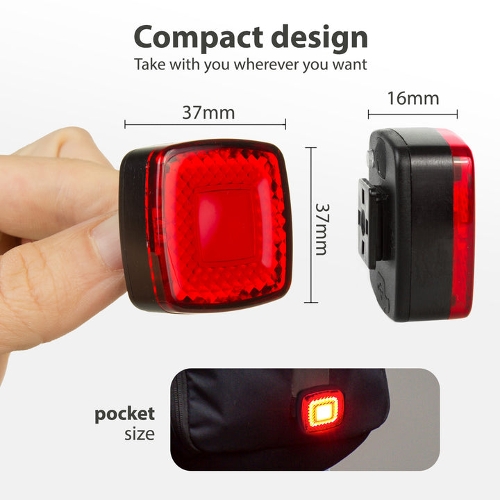 Luce LED per bicicletta posteriore Maclean MCE355 - 37x37x16mm