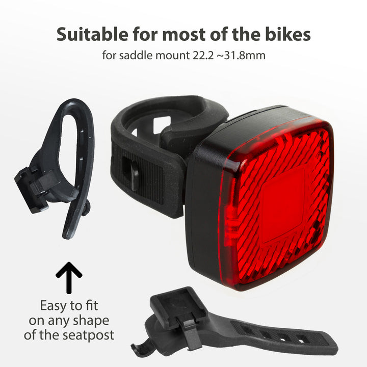 Luce LED per bicicletta posteriore Maclean MCE355 - 37x37x16mm