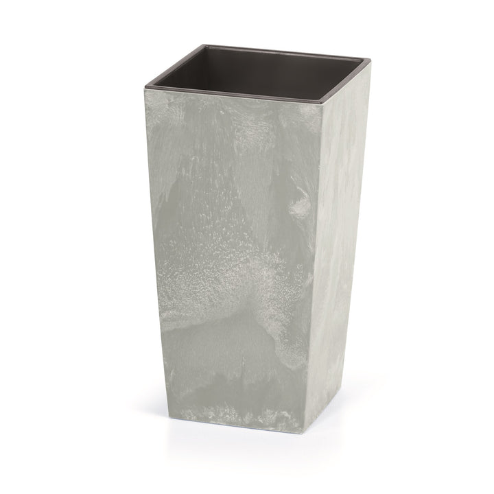 Vaso da fiori con inserto Urbi Square Beton DURS140B-422U - colore e motivo che imitano il cemento