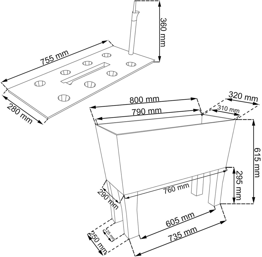 Prosperplast Rato Case  Vaso Fioriera in rattanDRTC800H S433 antracite