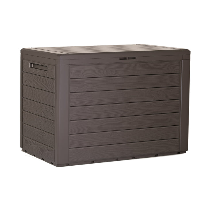 Woodebox box da giardino box cuscino da giardino petto chiudibile a chiave (190 litri, terra d'ombra)