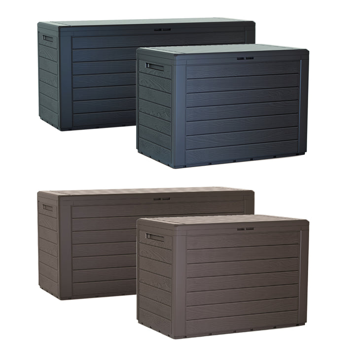 Woodebox box da giardino box cuscino da giardino petto chiudibile a chiave (280 litri, terra d'ombra)