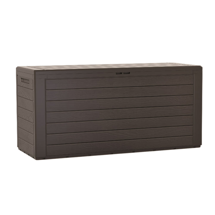Woodebox box da giardino box cuscino da giardino petto chiudibile a chiave (280 litri, terra d'ombra)