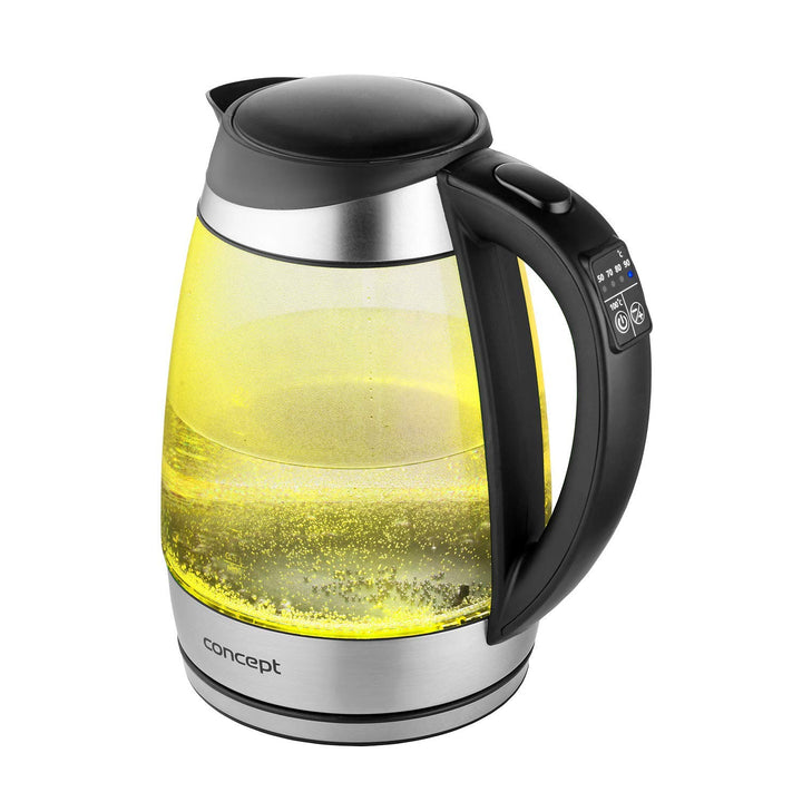 Bollitore elettrico in vetro da 1,7 litri con controllo della temperatura Concept RK4120