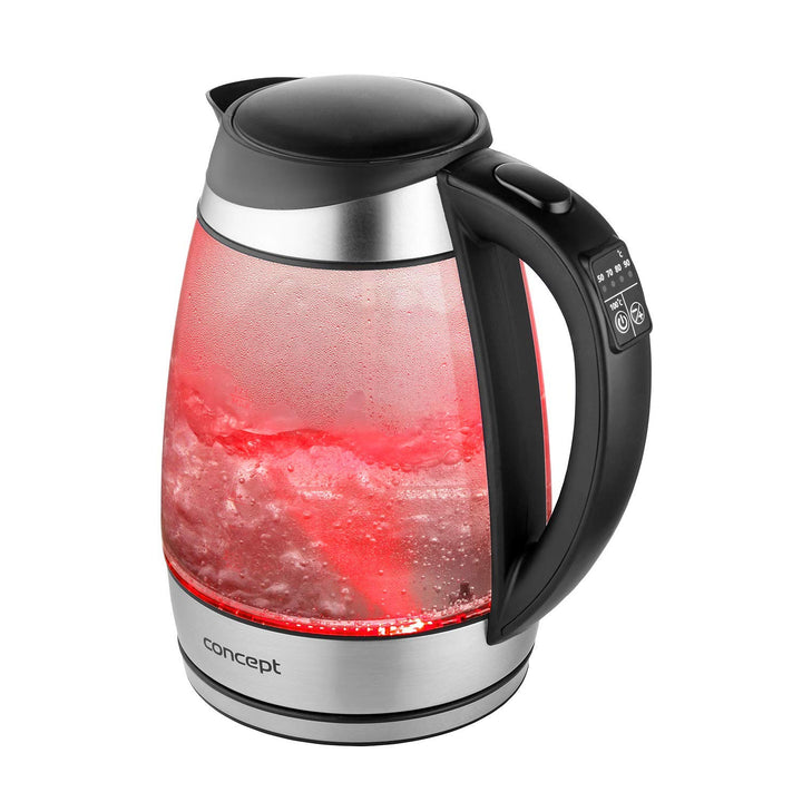 Bollitore elettrico in vetro da 1,7 litri con controllo della temperatura Concept RK4120