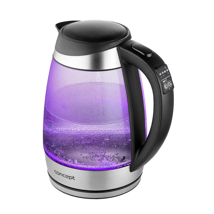 Bollitore elettrico in vetro da 1,7 litri con controllo della temperatura Concept RK4120