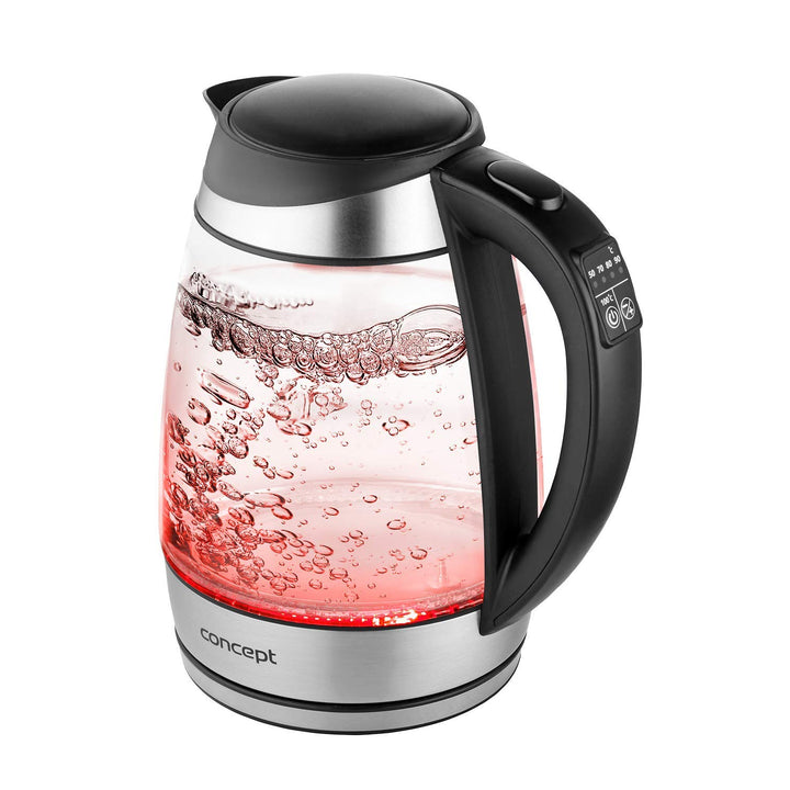 Bollitore elettrico in vetro da 1,7 litri con controllo della temperatura Concept RK4120