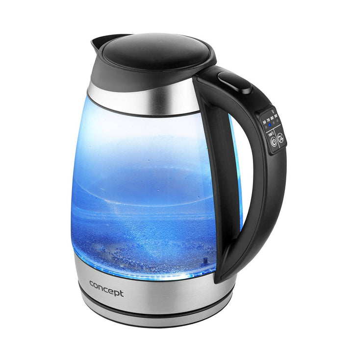 Bollitore elettrico in vetro da 1,7 litri con controllo della temperatura Concept RK4120