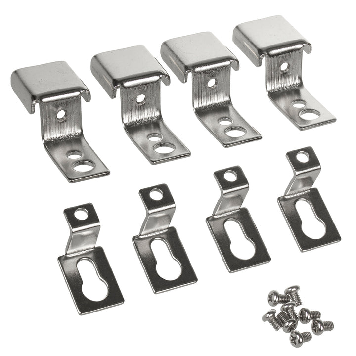 Staffa di montaggio per pannelli LED 595x595mm e 1195x295mm a soffitto / soffitto a forma di Z (4 pezzi maschio, 4 pezzi femmina, 8 pezzi viti) in acciaio al manganese MCE546