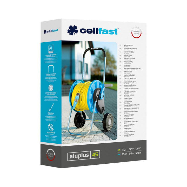 carrello per tubo flessibile in alluminio Cellfast Aluplus 1/2 "45m