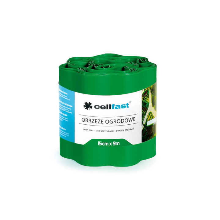 Bordo ondulato da giardino 15 cm x 9 m Cellfast verde