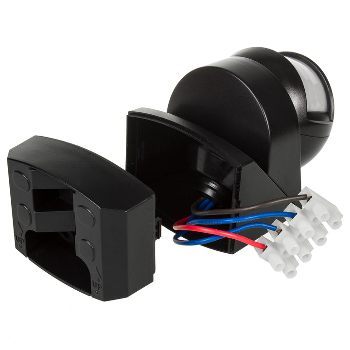 Sensore di movimento crepuscolare a parete 180 ° + 360 ° 2000W Maclean Energy MCE295 nero