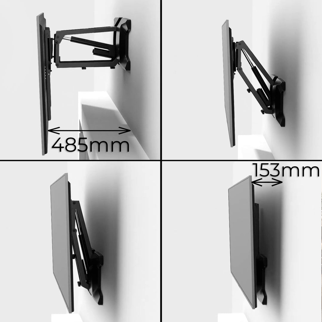 Maclean MC-891 Staffa elettrica per TV a parete Telecomando incluso Regolazione dell'altezza Montaggio sopra il caminetto 37-70" max. VESA 600x400 fino a 35kg