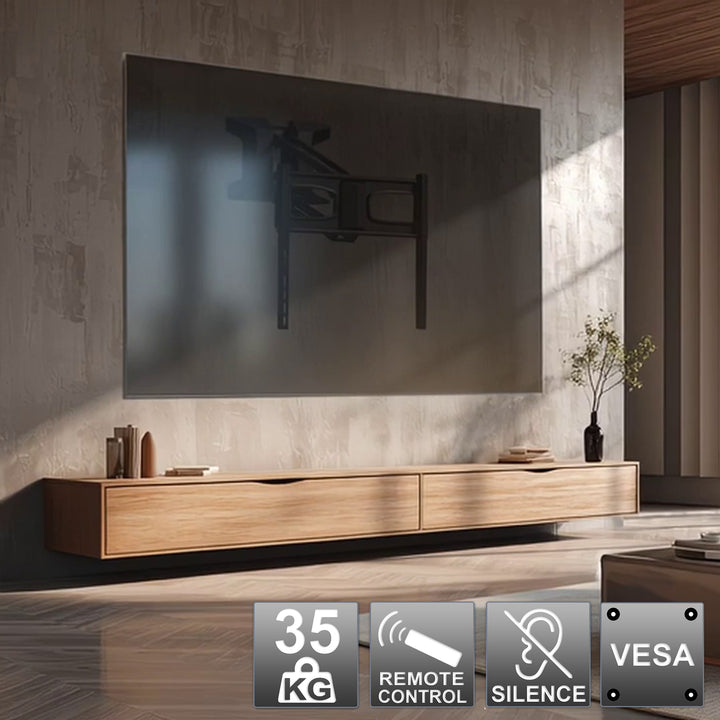 Maclean MC-891 Staffa elettrica per TV a parete Telecomando incluso Regolazione dell'altezza Montaggio sopra il caminetto 37-70" max. VESA 600x400 fino a 35kg