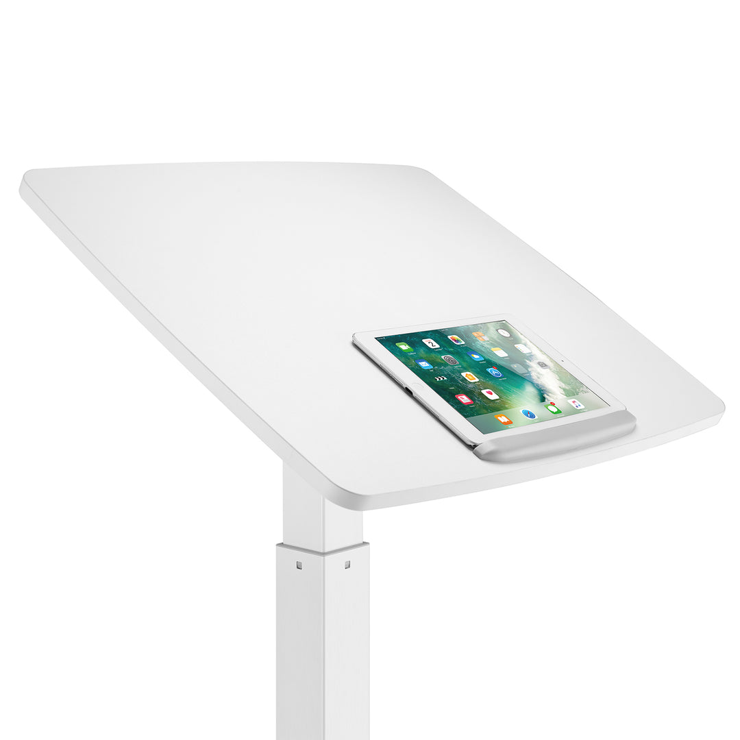 Maclean MC-892BW Scrivania per laptop regolabile in altezza fino a max. 113cm con rotelle Scrivania sit-stand 30 gradi inclinabile Bianco