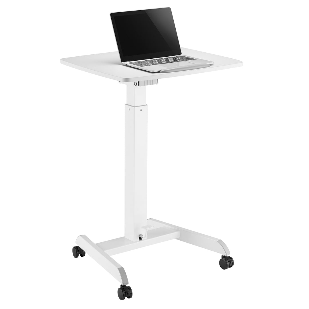 Maclean MC-892BW Scrivania per laptop regolabile in altezza fino a max. 113cm con rotelle Scrivania sit-stand 30 gradi inclinabile Bianco