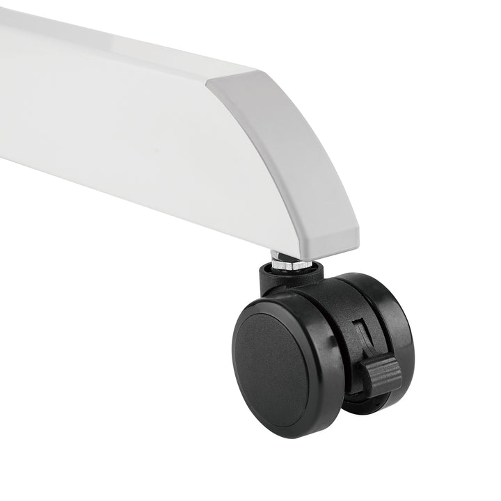 Maclean MC-892BW Scrivania per laptop regolabile in altezza fino a max. 113cm con rotelle Scrivania sit-stand 30 gradi inclinabile Bianco