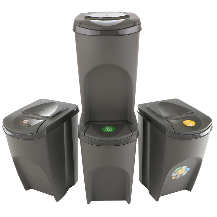 Set per la raccolta differenziata Sortibox 4x35L grigio