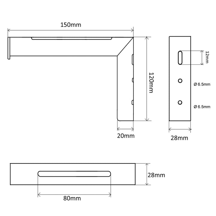 Set di 2 ganci per schermi di proiezione Maclean MC-923, max. carico 25 kg (per set), acciaio