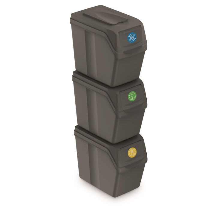 Set di cestini per sortibox 3x20L grigio ISWB20S3