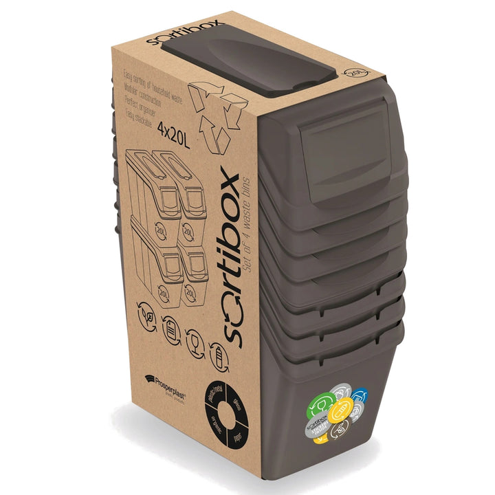 Sortibox 4x20L grigio ISWB20S4 set di cestelli di selezione