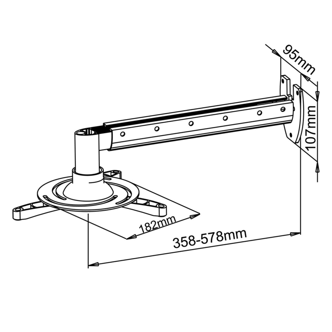 Supporto da parete universale per proiettore Art P-103 36-58cm