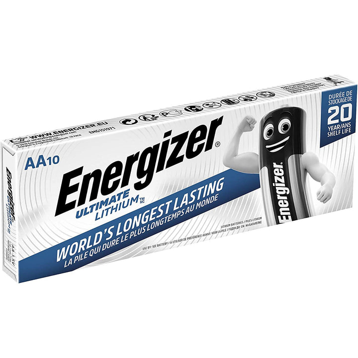 10 batterie per foto al litio Energizer L91 Ultimate Lithium R6 AA