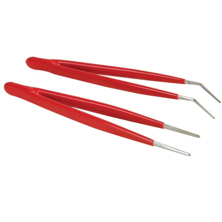 Set di pinzette di precisione per lavori elettronici, rosso, Velleman VTTW5