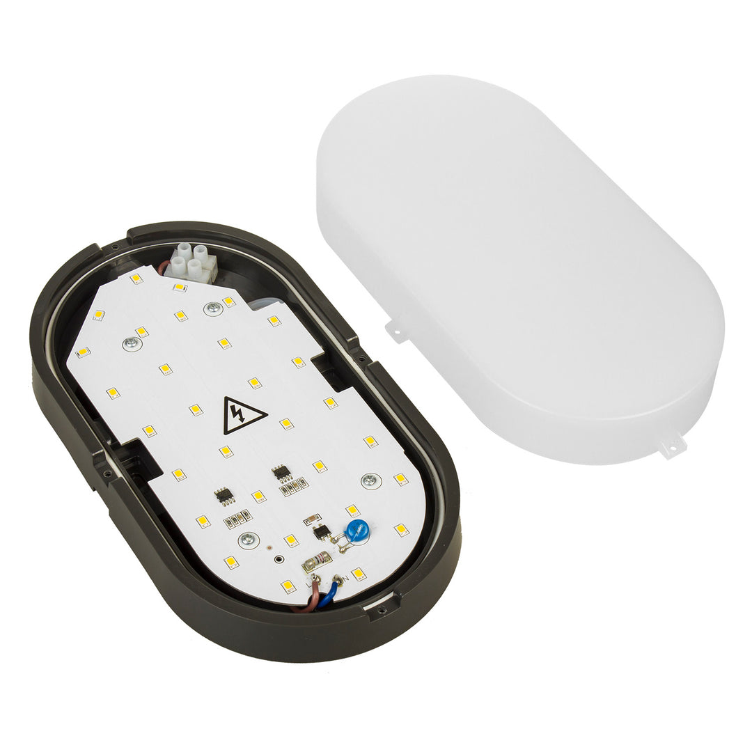 Applique e plafoniera LED MCE341 GR 1100lm 15W IP54 Maclean Energy colore grigio, colore bianco naturale (4000K)