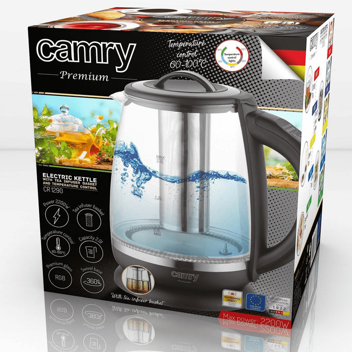 Teiera con un controllo della temperatura dell&#39;infusore 2L Camry CR 1290