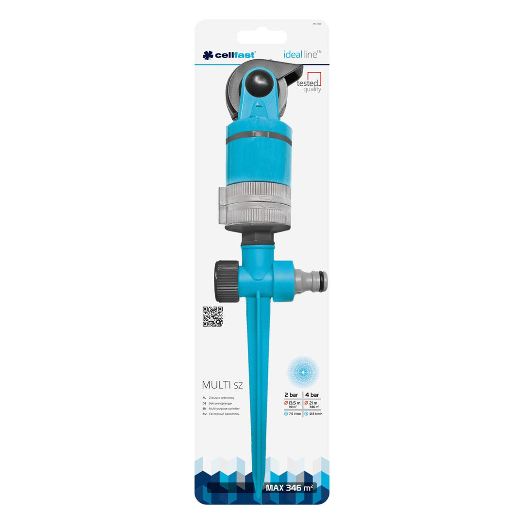 Irrigatore Cellfast, a settori, 4 funzioni, su base a spillo, Ideal