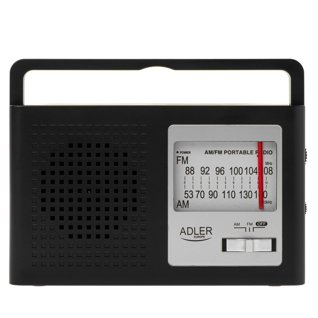 Radio Adler, portatile, AM e FM, antenna, funzionamento a rete e a batteria, AD 1909