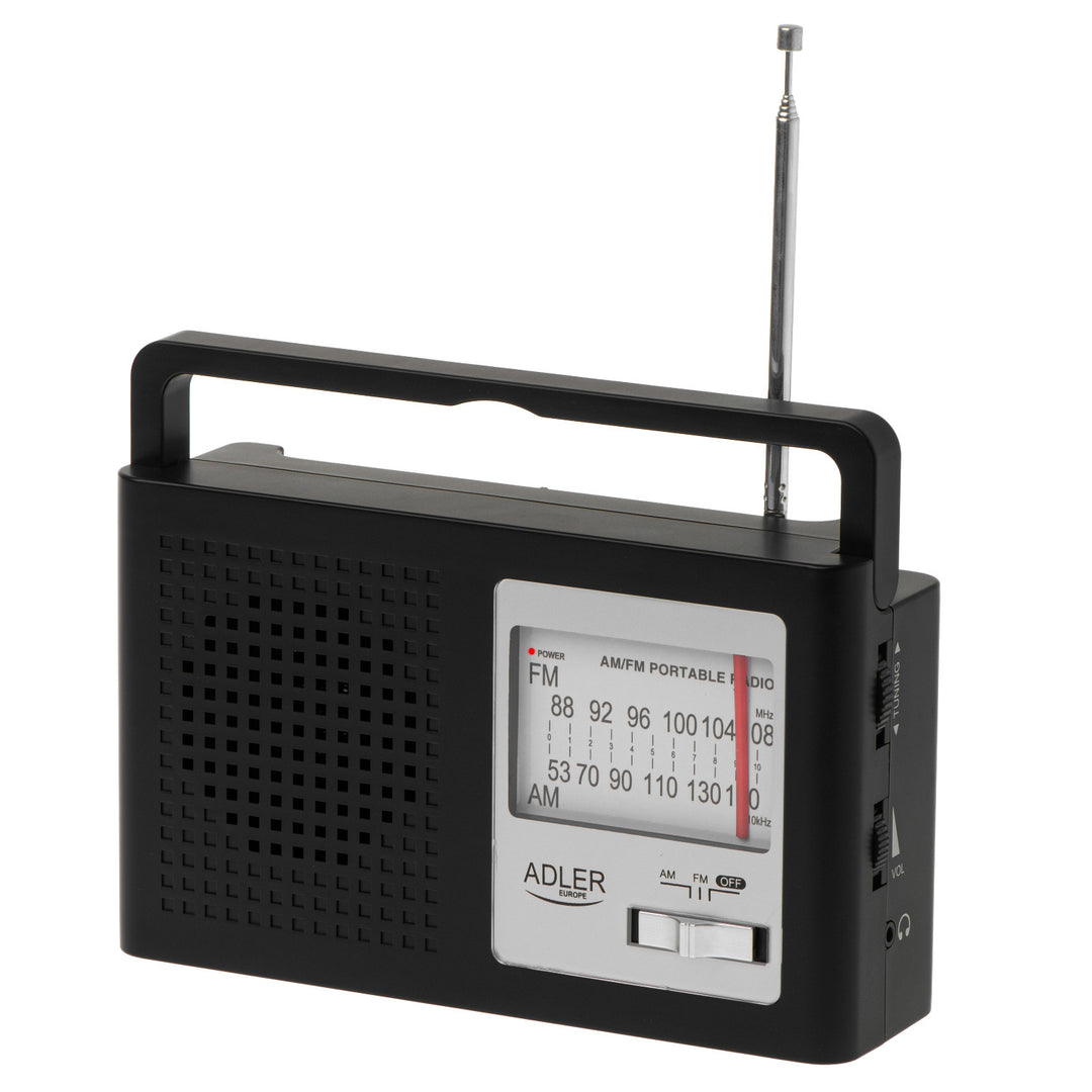 Radio Adler, portatile, AM e FM, antenna, funzionamento a rete e a batteria, AD 1909