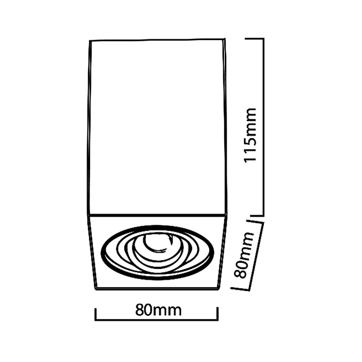 GU10 MCE426 W lampada alogena a spot alogena, bianca, 80x80x115mm, squadrata, alluminio