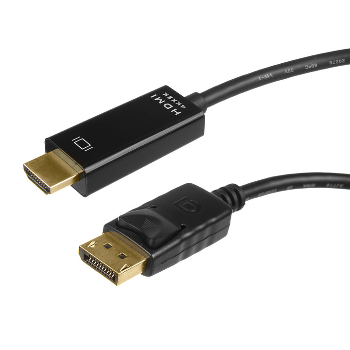Cavo di collegamento Display Port (DP) a HDMI 4K / 30Hz con connessioni placcate oro 1,8 m nero