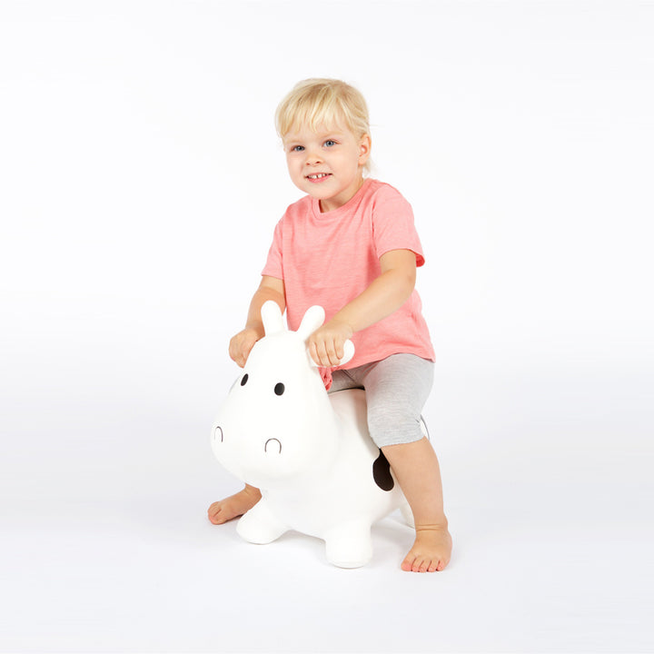 Maglione Hoppimals in gomma bianco mucca - divertimento enorme e unico nel saltare