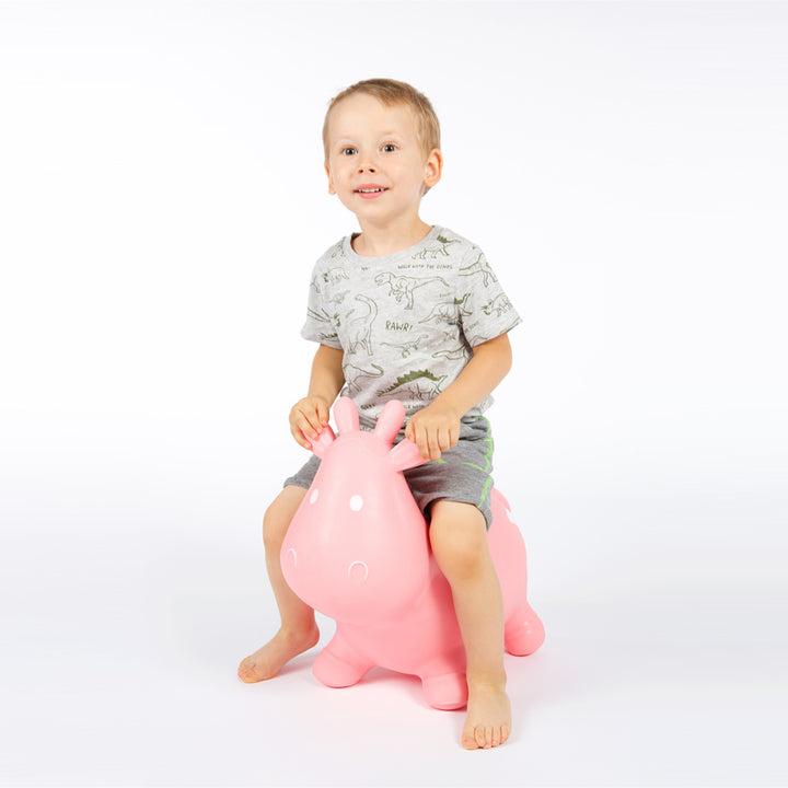 Maglione Hoppimals in gomma rosa mucca - un divertimento enorme e unico nel saltare