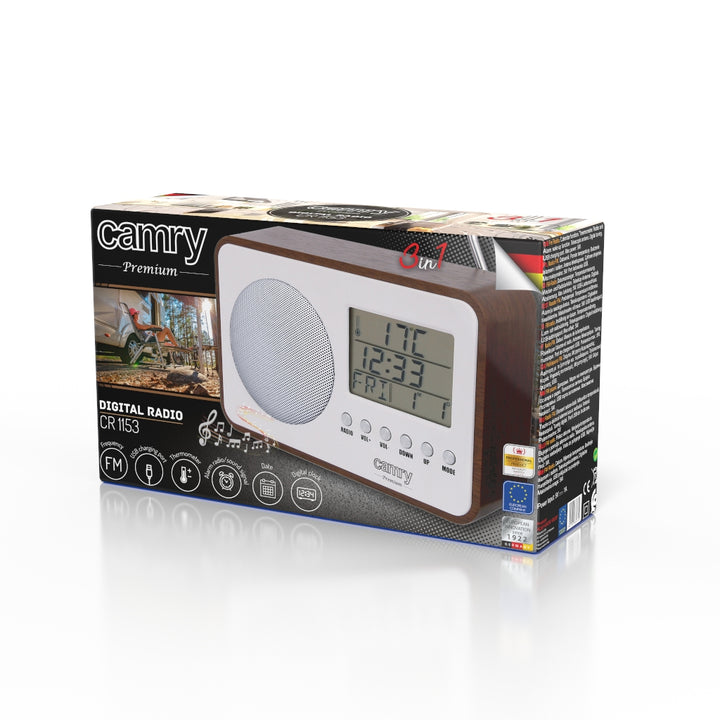Radio digitale Camry, retrò, display LCD, sveglia, CR 1153