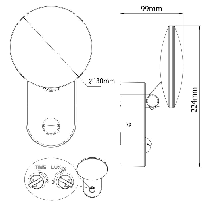 Lampada da parete a LED con sensore di movimento PIR Sensore crepuscolare Lampada da parete per esterno Lampada da parete Illuminazione per interni / esterni IP65 4000K bianco neutro (15W (1100lm))