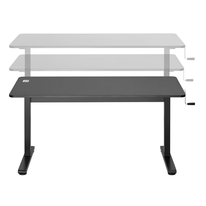 Scrivania manuale regolabile in altezza Ergo Office, max 40 kg, altezza massima 117 cm, con piano di lavoro sit/stand, ER-401 B