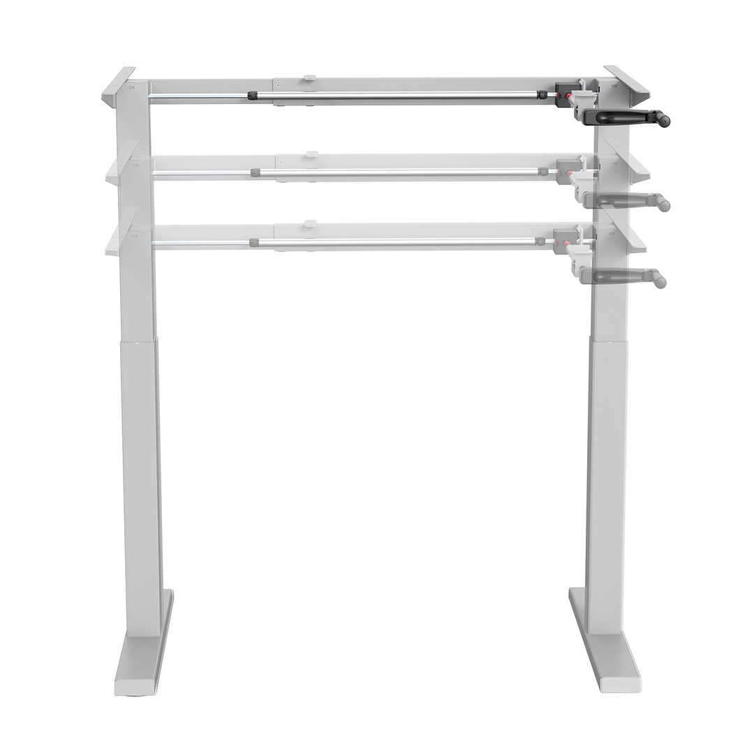 Ergo Office ER-402 W Telaio della scrivania con regolazione manuale dell'altezza, max 70 kg, altezza massima 130 cm, senza piano d'appoggio, bianco
