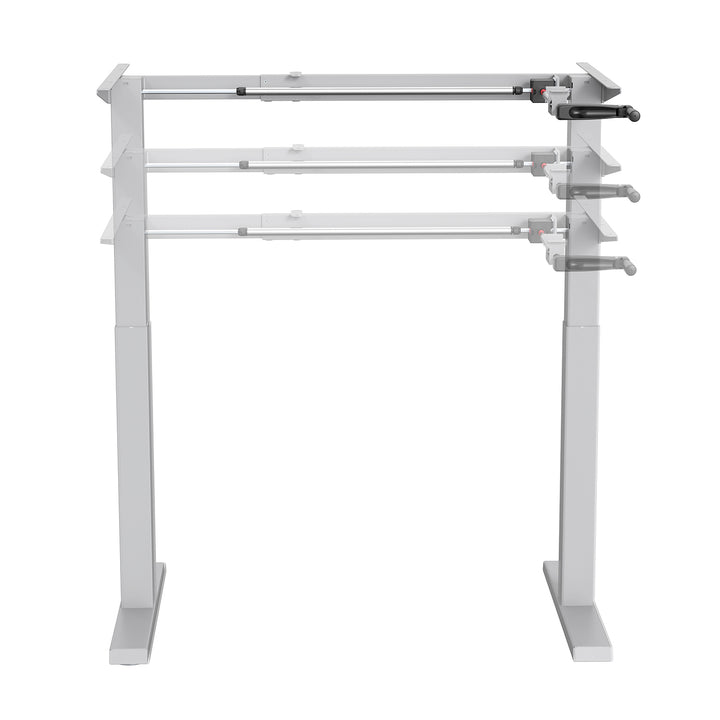 Ergo Office ER-402 W Telaio della scrivania con regolazione manuale dell'altezza, max 70 kg, altezza massima 130 cm, senza piano d'appoggio, bianco